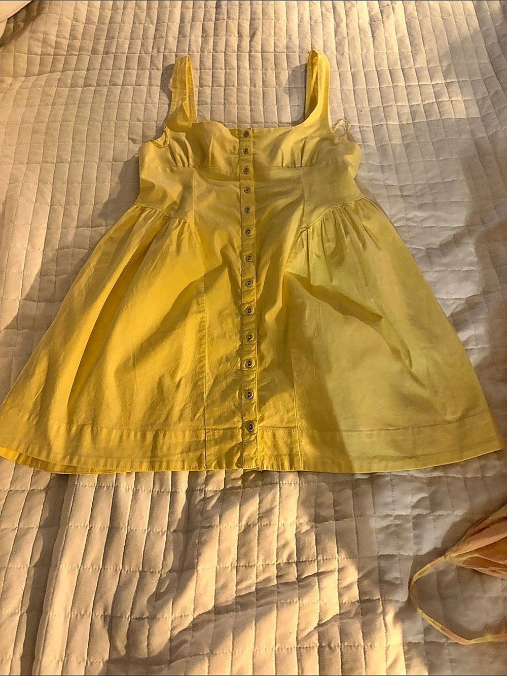 Free People Yellow Mini Dress Size Medium